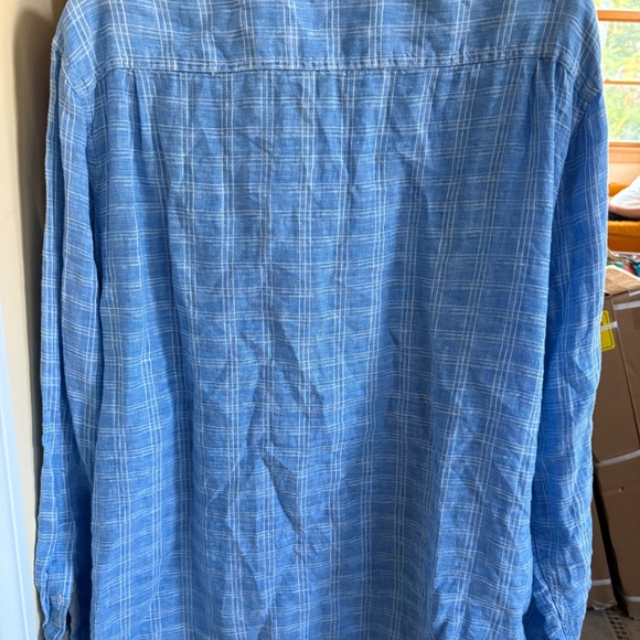 Tommy Bahama Blue Plaid XL Shirt - Picture 2 of 2